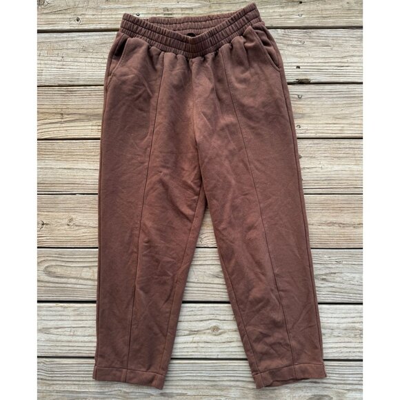 Madewell Brown Ribbed Seamed Pockets Sweatpants Lounge Pants Women's Medium - Picture 3 of 8